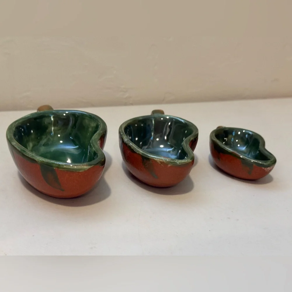 Set of 3 Williams Sonoma Redware‎ Style Glazed Chili Pepper Bowls Jalapeno Cups
